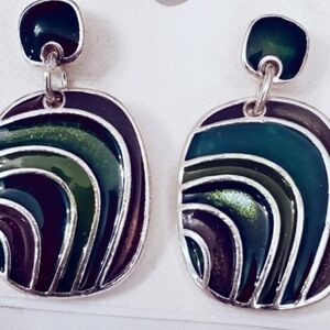 Green Statement Drop Earrings